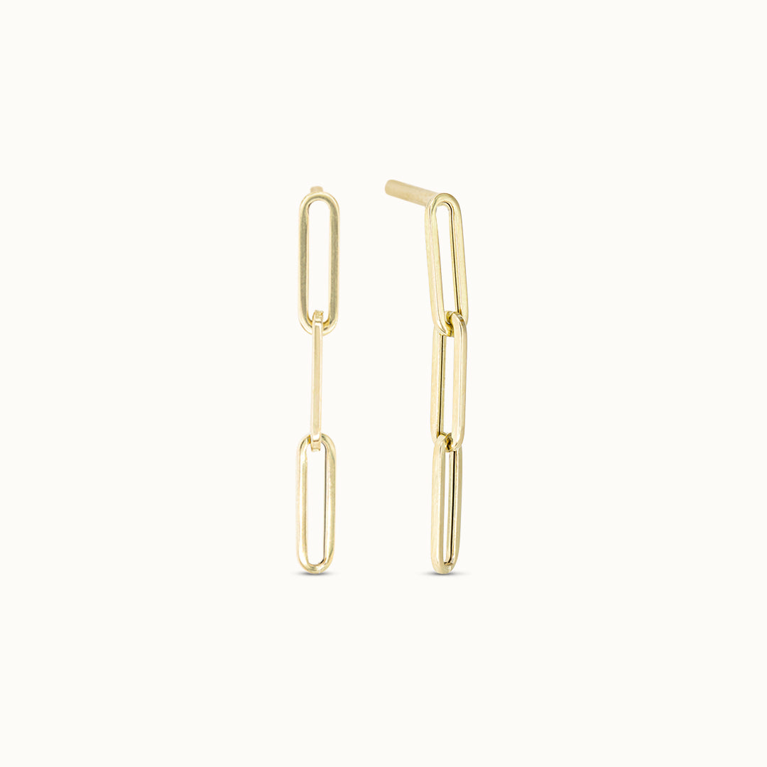 Three Paperclip Link Earrings