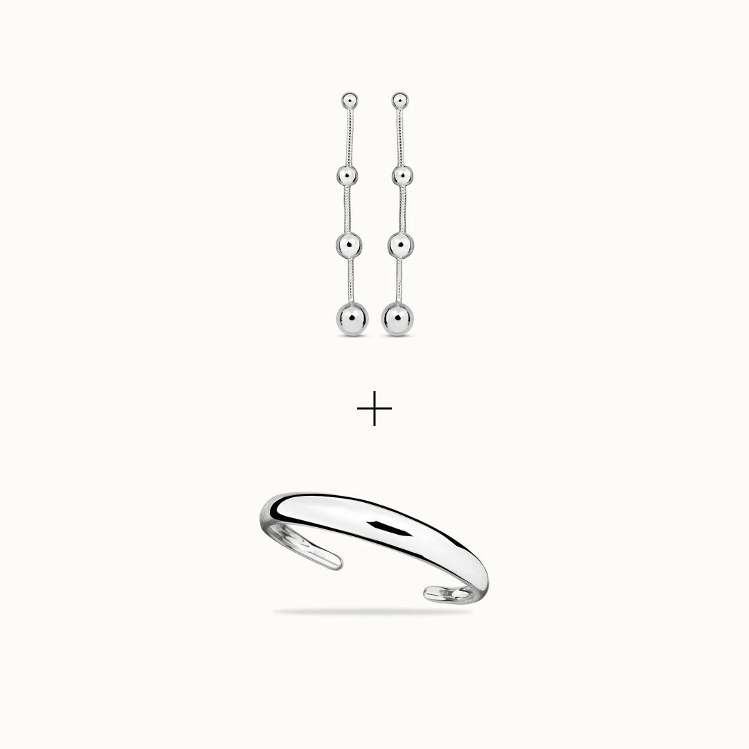 Axis Earrings + Chunky Petite Bangle set