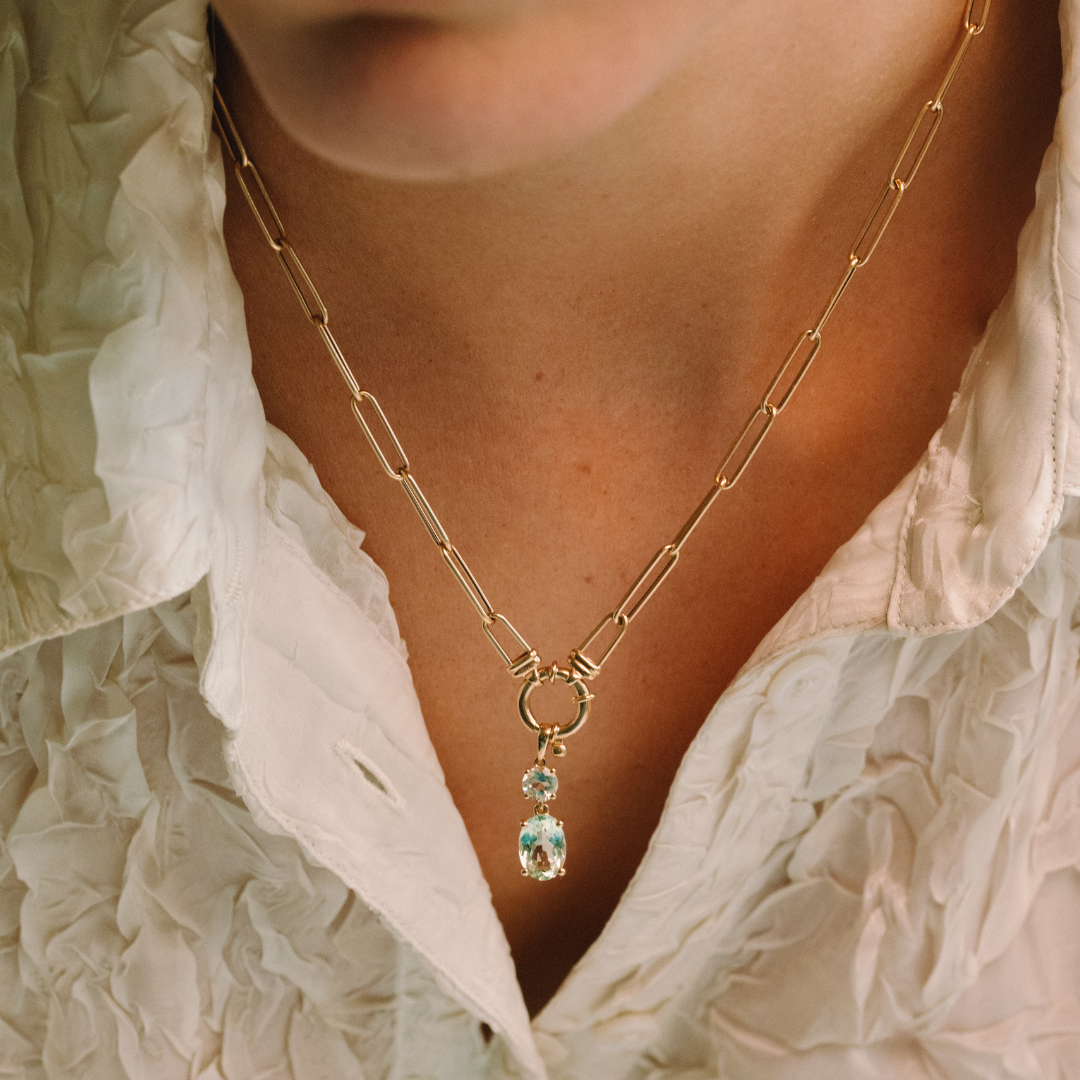 Lustre Green Amethyst charm