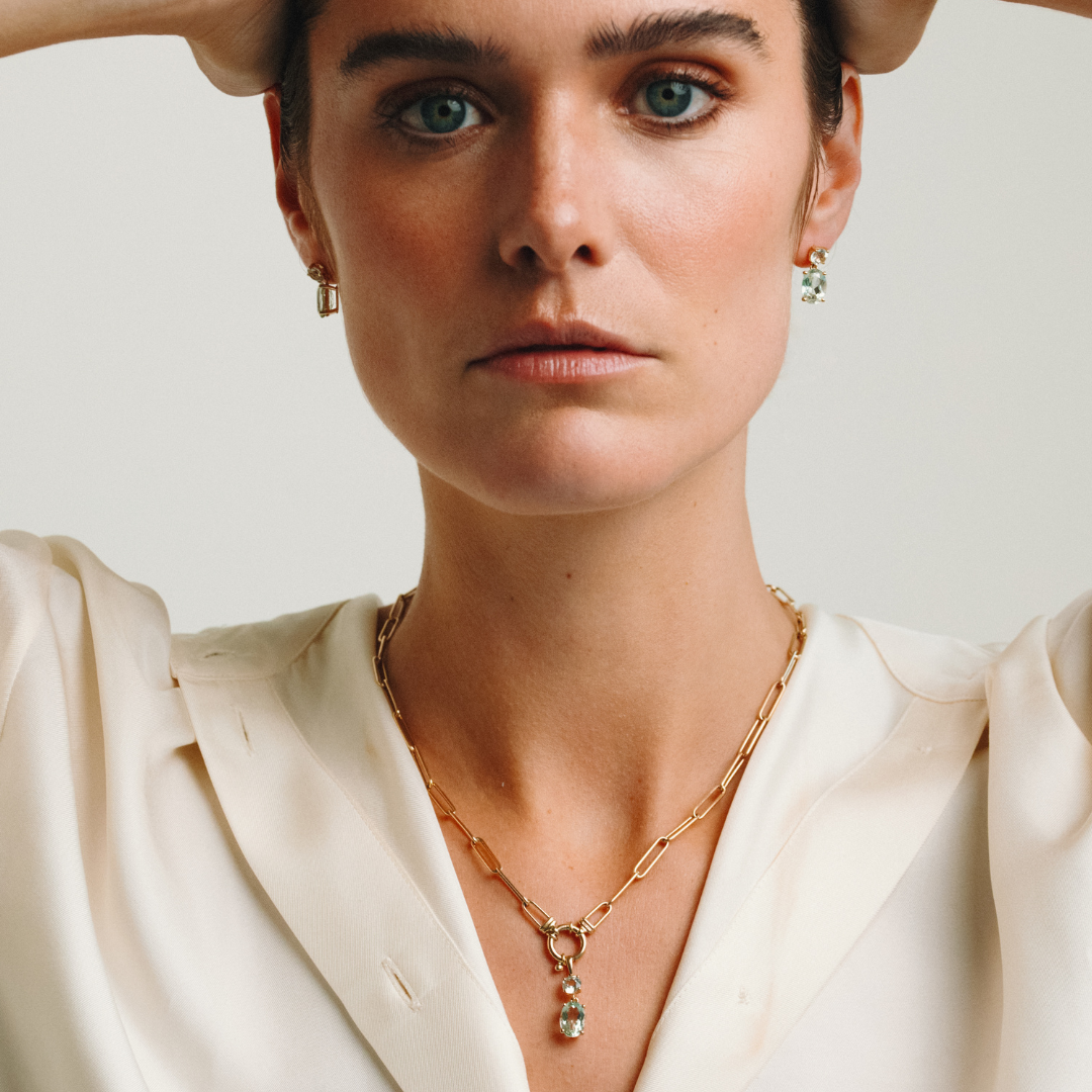 Lustre Green Amethyst earrings