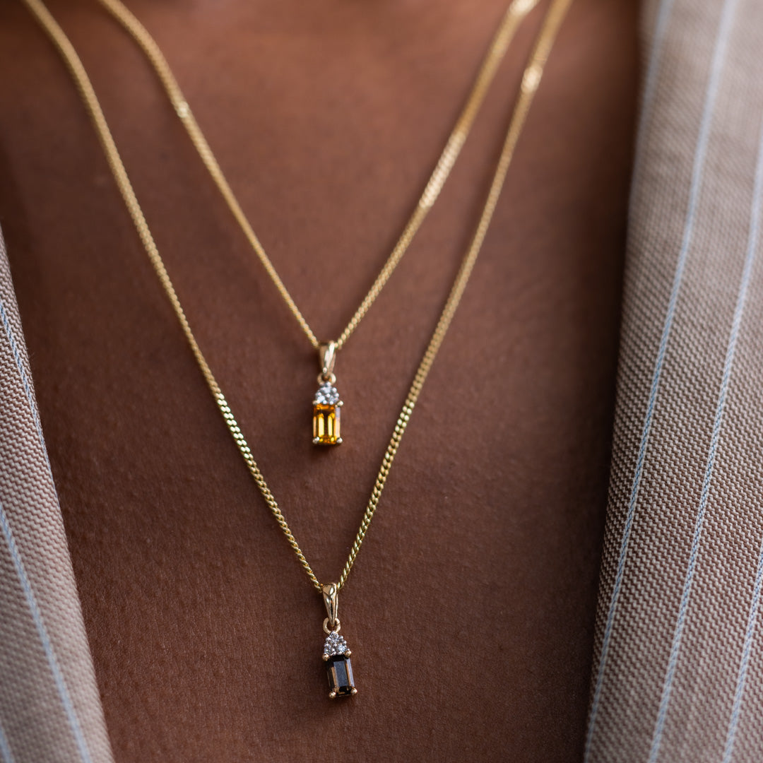 Maya | Citrine & Diamond Pendant