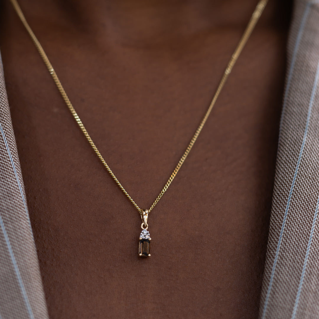 Maya | Smokey Quartz & Diamond Pendant