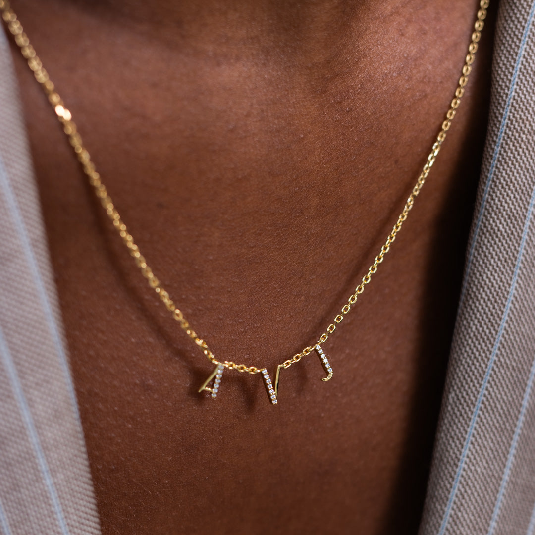 Three Letter Diamond Necklace
