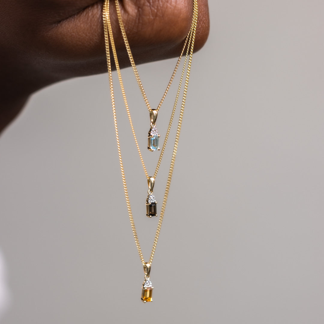 Maya | Aquamarijn & Diamant Hanger