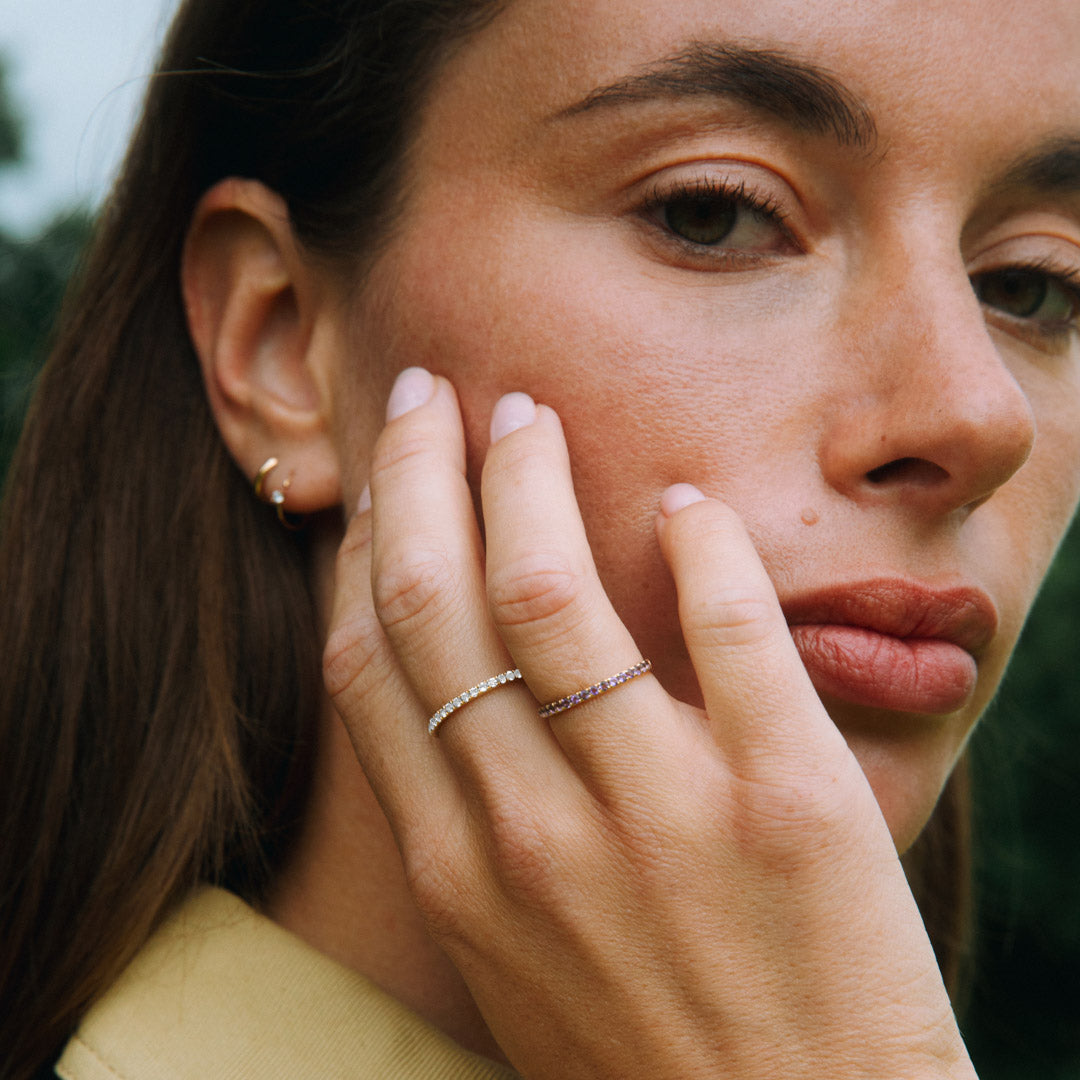 Halo Half Eternity Ring Diamant