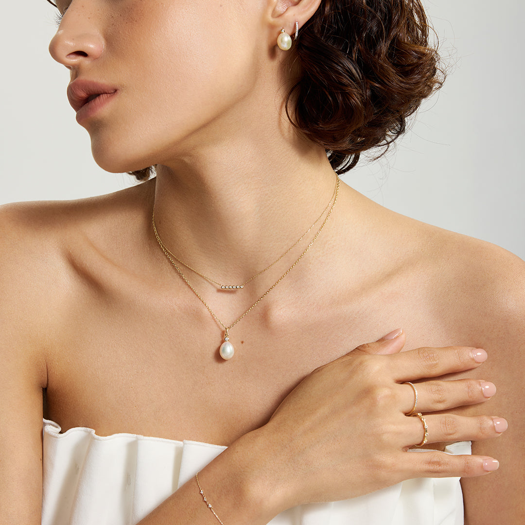 Pearl & Diamond Drop Hanger