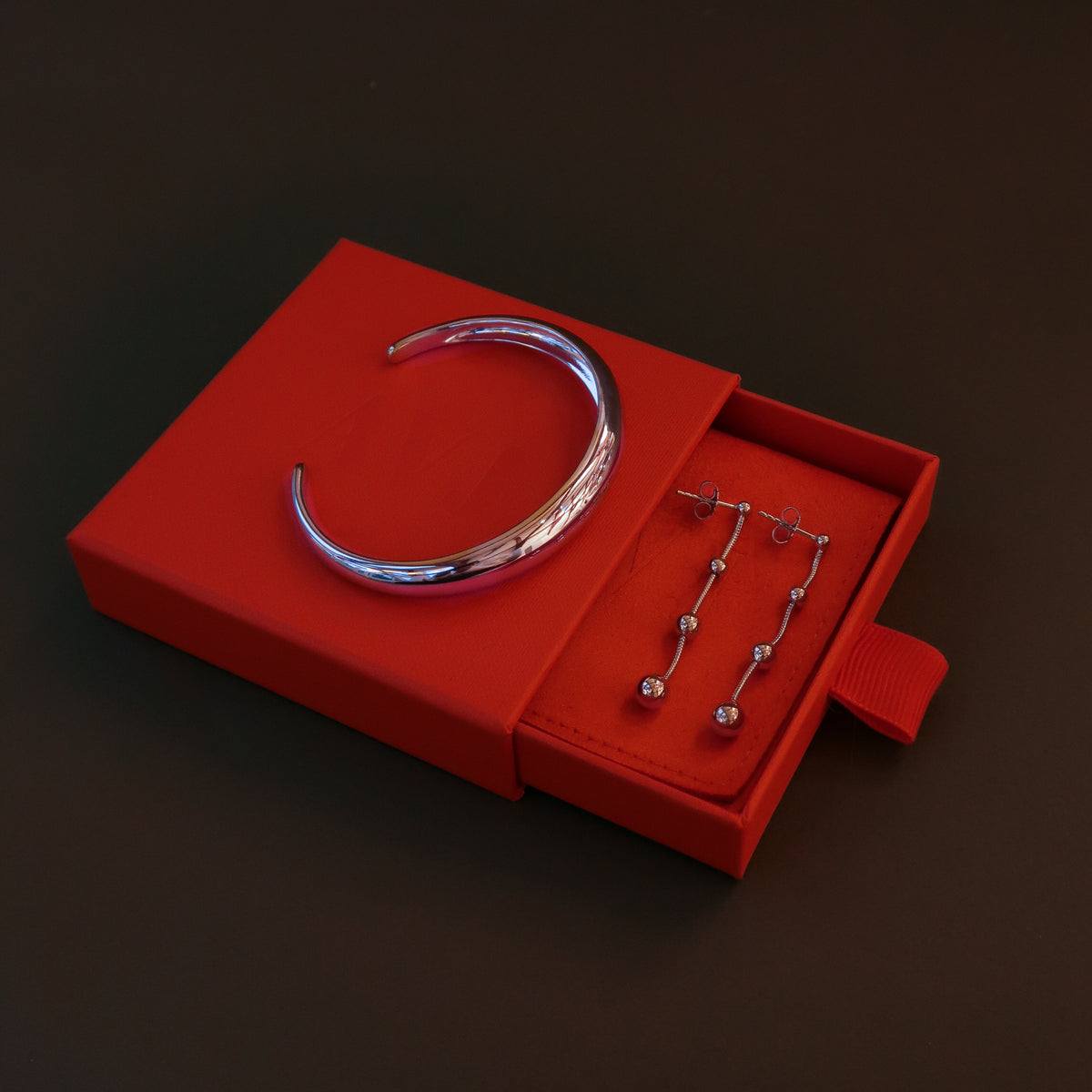 Axis Earrings + Chunky Petite Bangle set