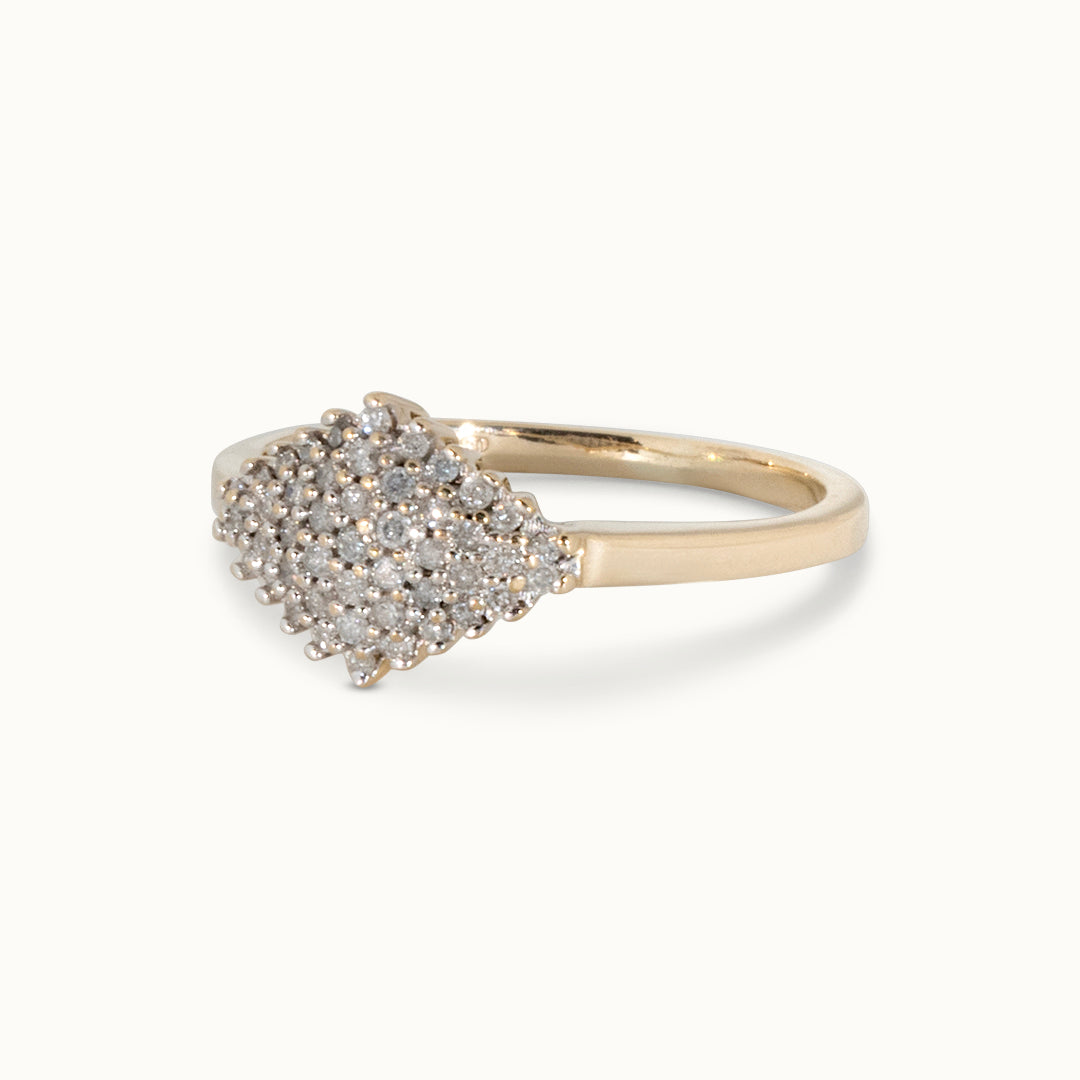 Vintage 9K Diamant Rhombus Ring