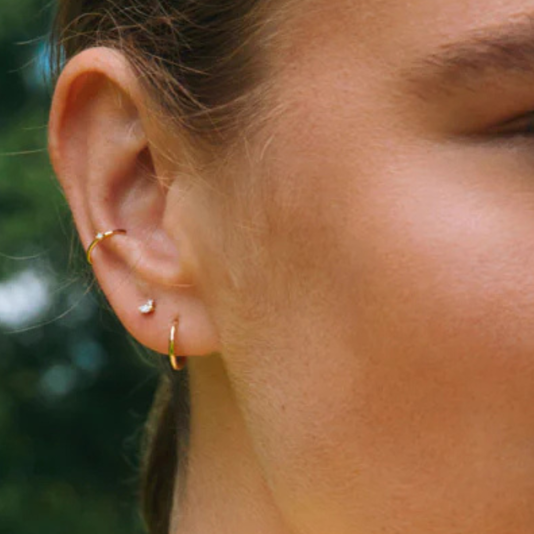 Classic Huggies 10 mm + Diamant Studs Set