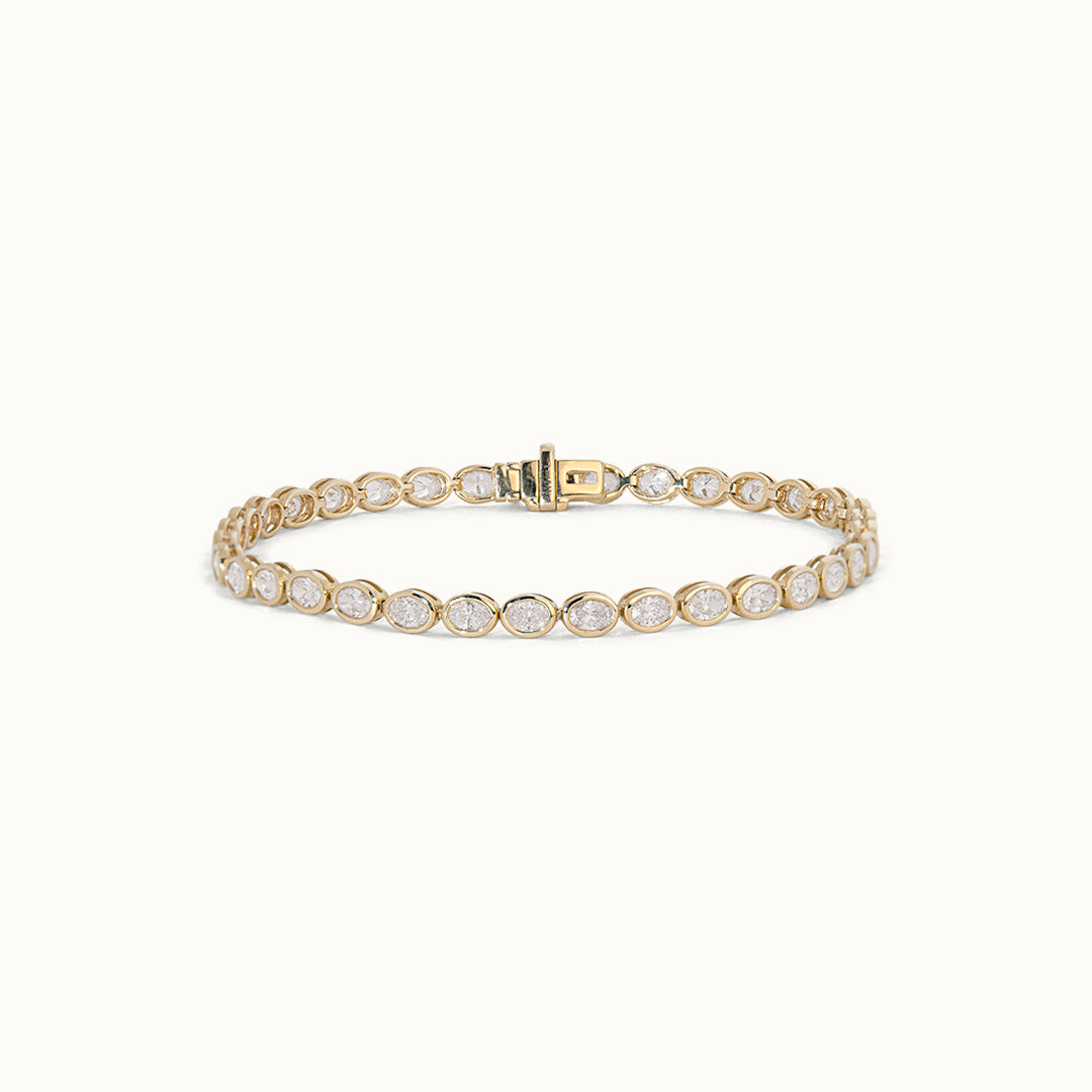 Tennis Bracelet Oval Bezel 3 ct