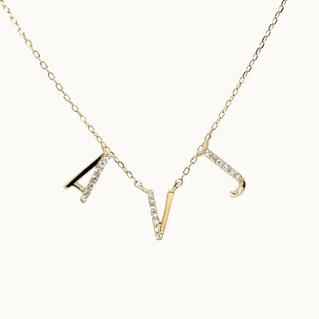 Three Letter Diamond Necklace