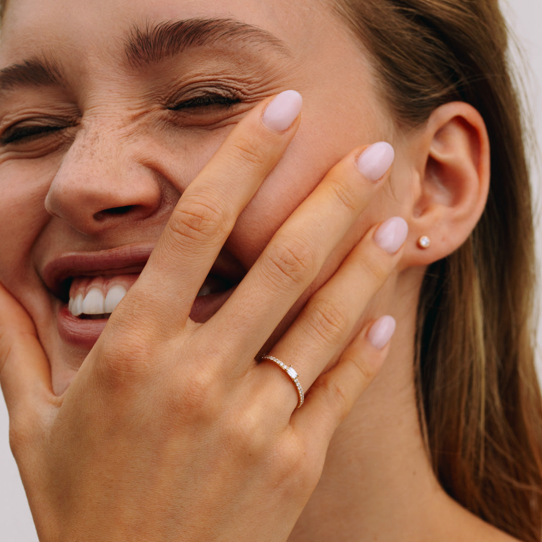 Baguette Geslepen Pavé Ring