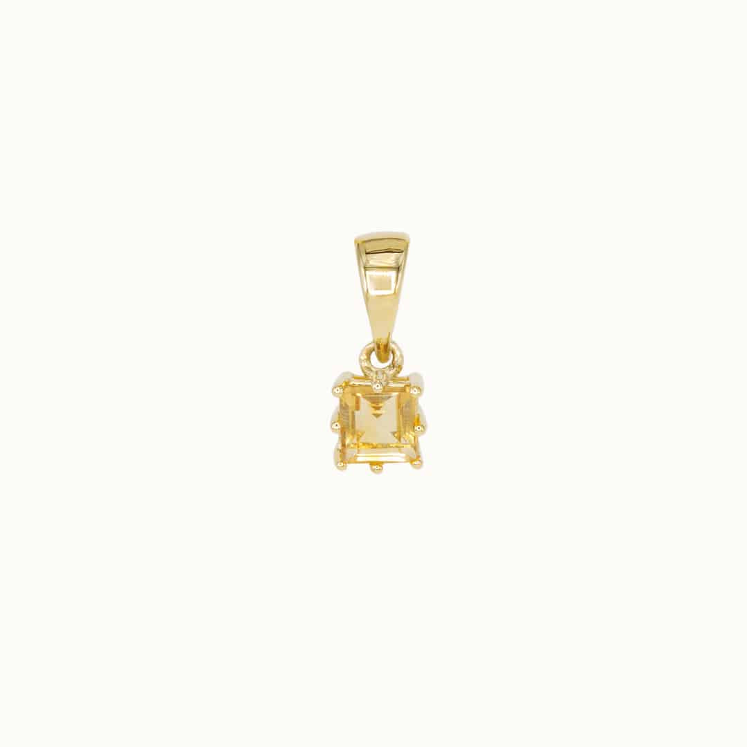 Amanda Birthstone Pendant Citrine Square