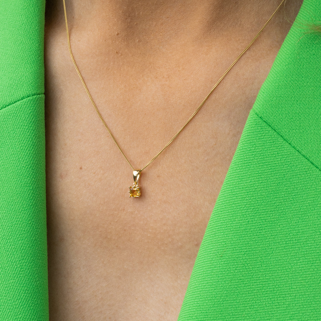 Amanda Birthstone Pendant Citrine Square