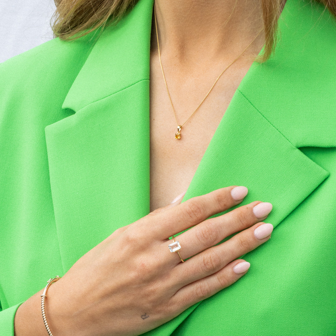 Amanda Birthstone Pendant Citrine Round