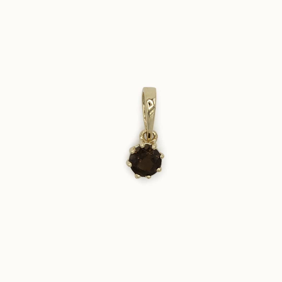 Amanda Birthstone Pendant Smoky Quartz Round