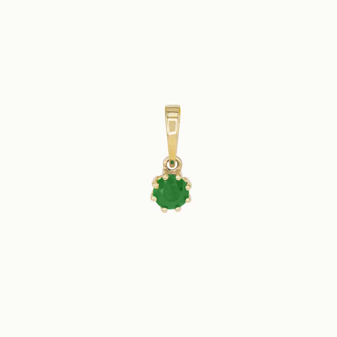 Amanda Birthstone Pendant Emerald Round