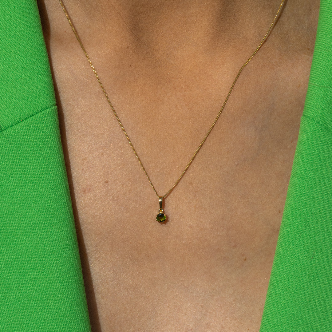 Amanda Birthstone Pendant Tourmaline Round