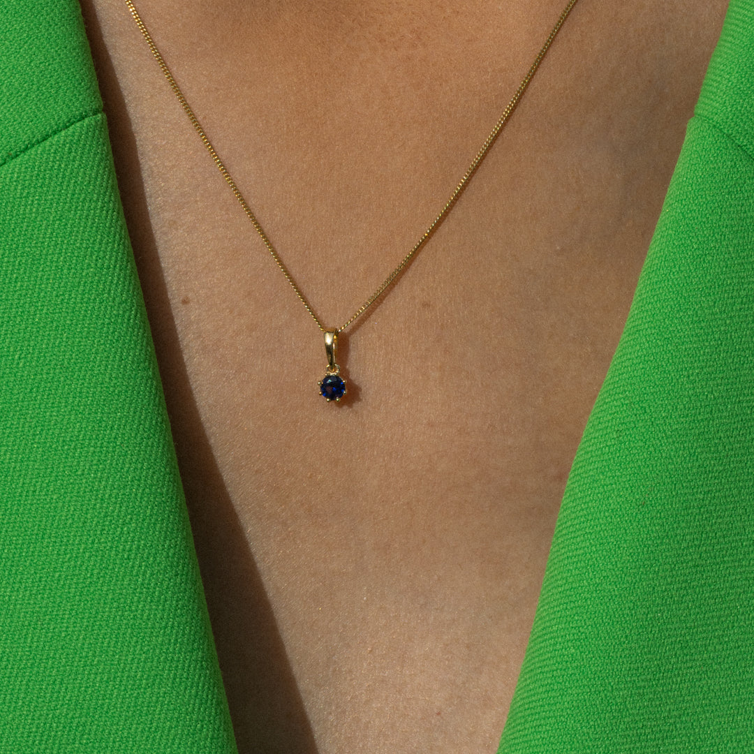 Amanda Birthstone Pendant Sapphire Round