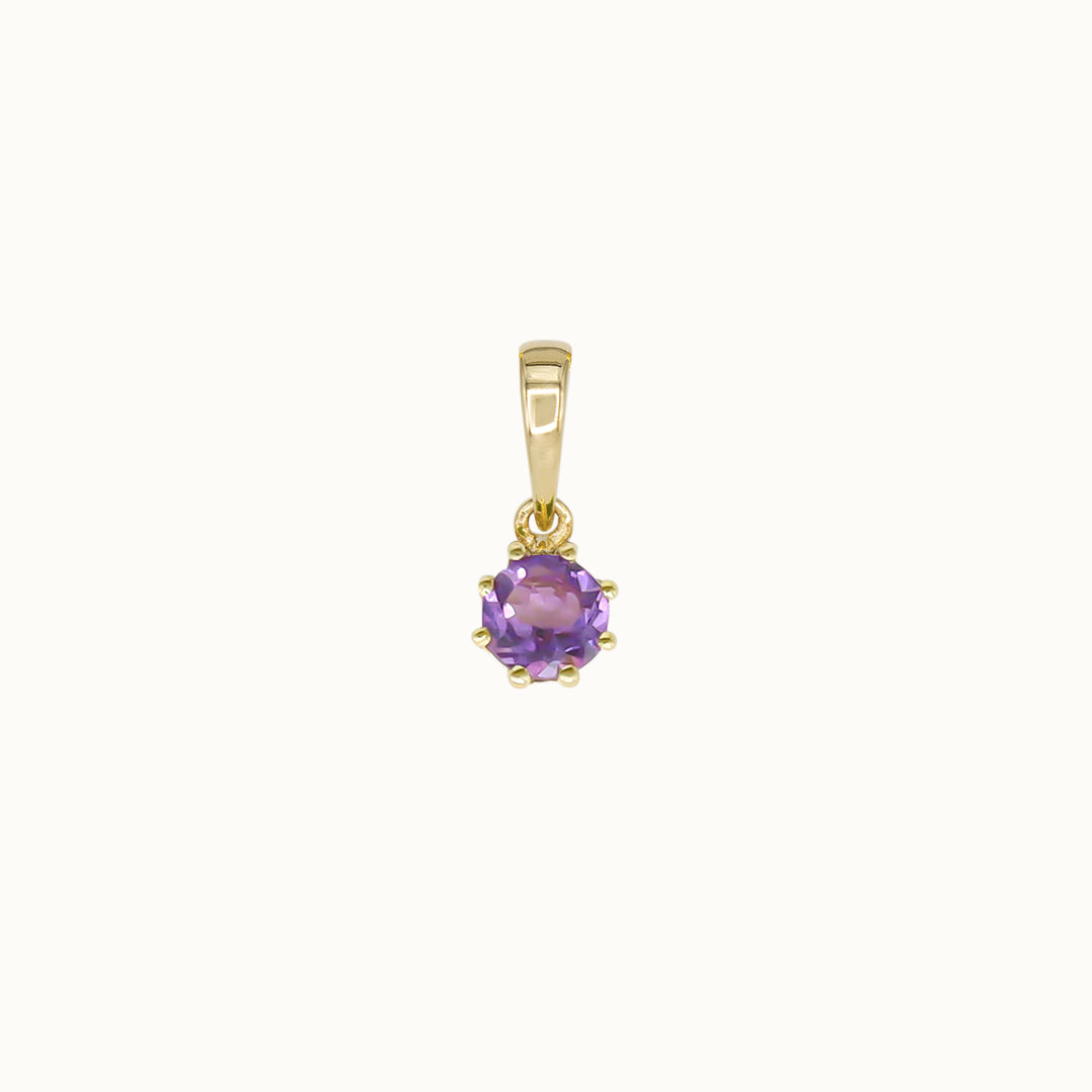 Amanda Birthstone Pendant Amethyst Round
