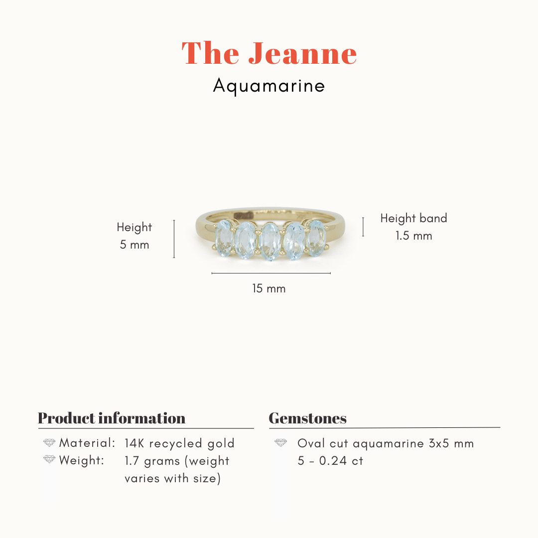 The Jeanne | 14K Aquamarijn