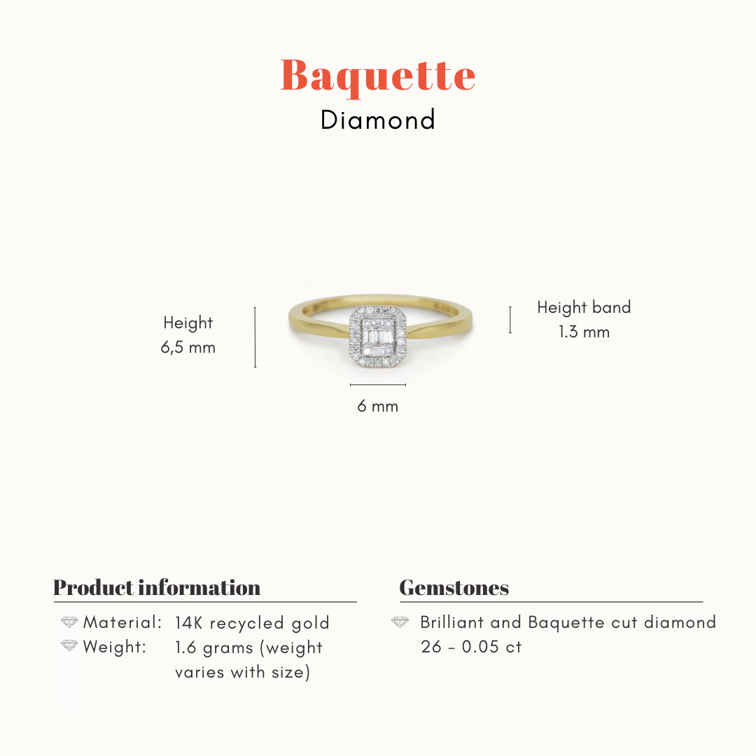 Baquette | 14K Diamant