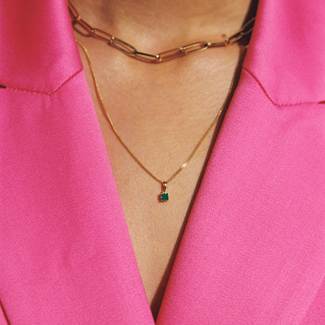 Amanda Birthstone Pendant Emerald Square
