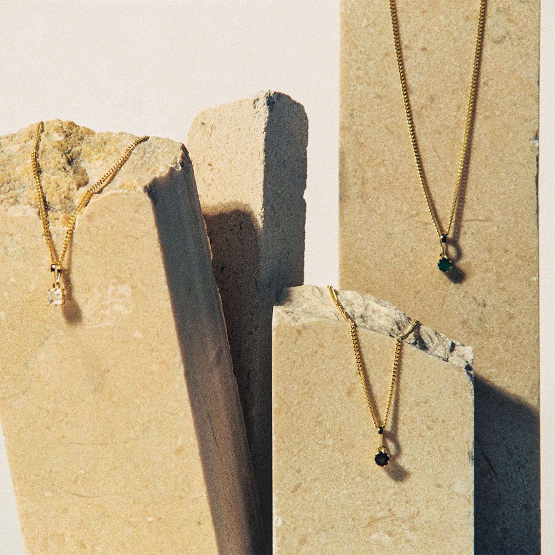 Amanda Geboortesteen Hanger Saffier Vierkant