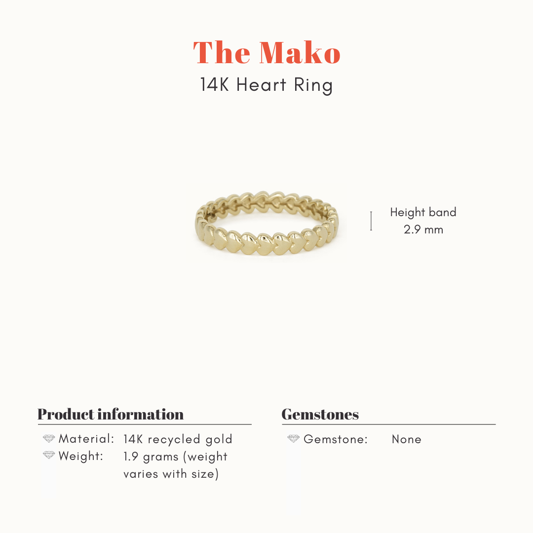 The Mako | 14K Heart Ring