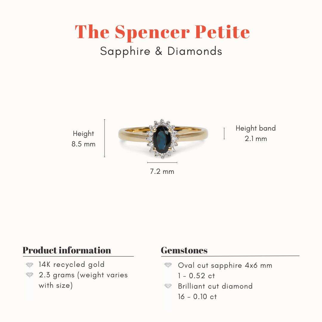 Spencer Petite | 14K Sapphire and Diamond