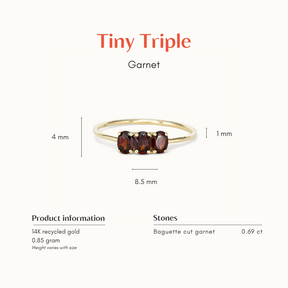 Tiny Triple Granaat Ring