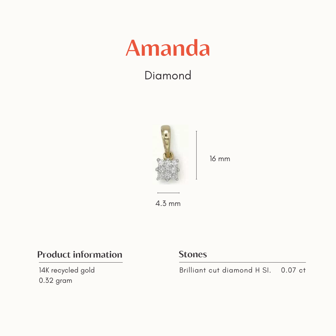 TheAmanda | 14K Pendant Diamond Square