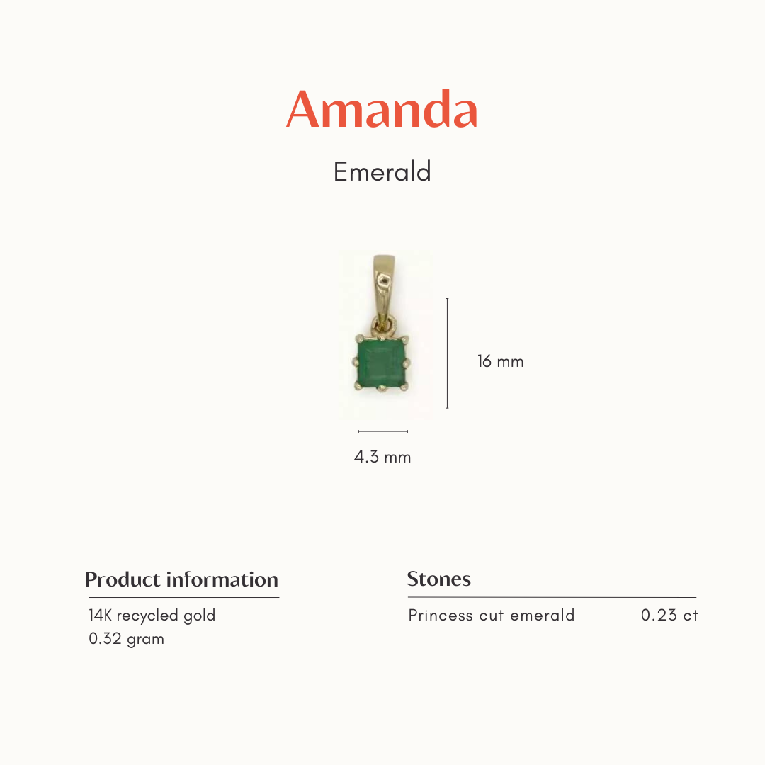 TheAmanda | 14K Emerald Square Pendant