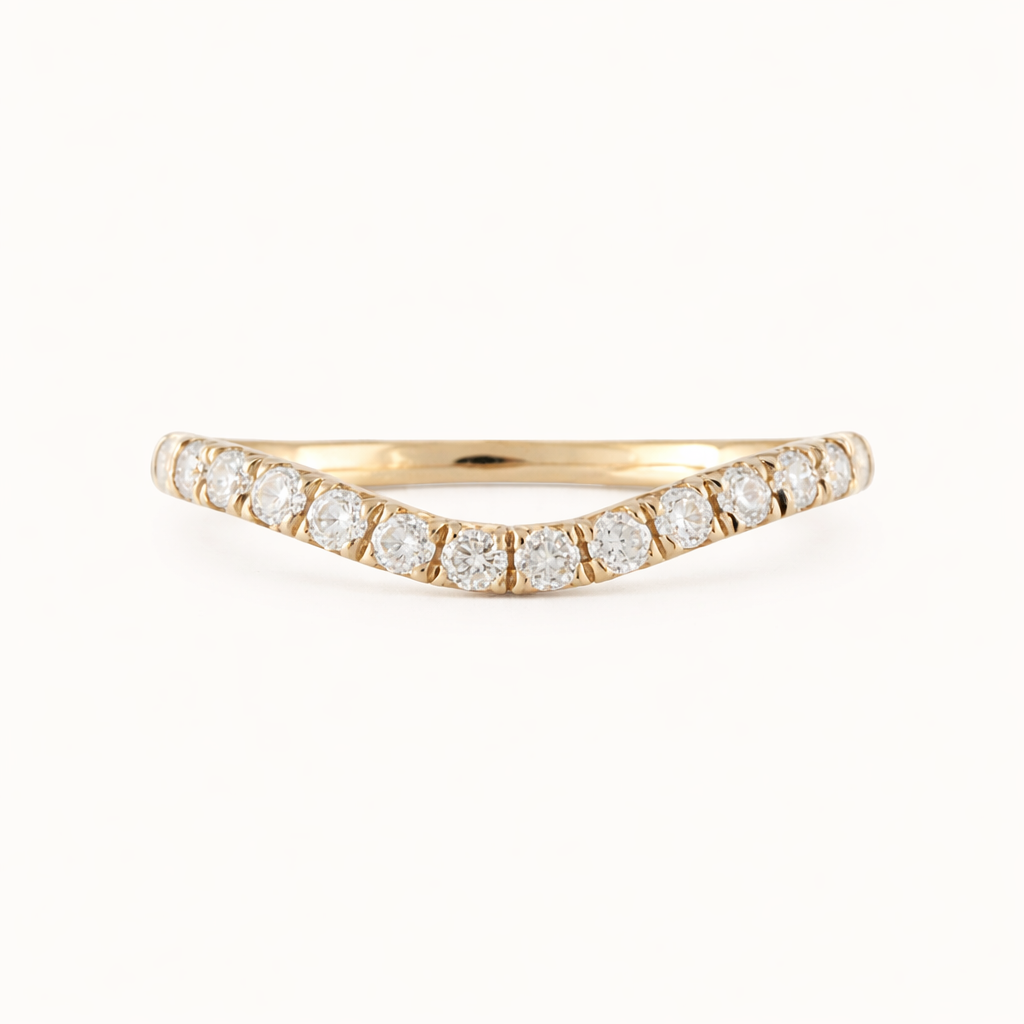 Wavy Half Eternity Ring Diamant