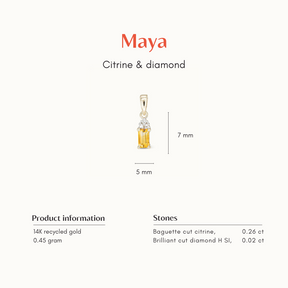 Maya | Citrine & Diamond Pendant