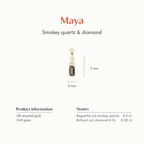 Maya | Rookkwarts & Diamant Hanger
