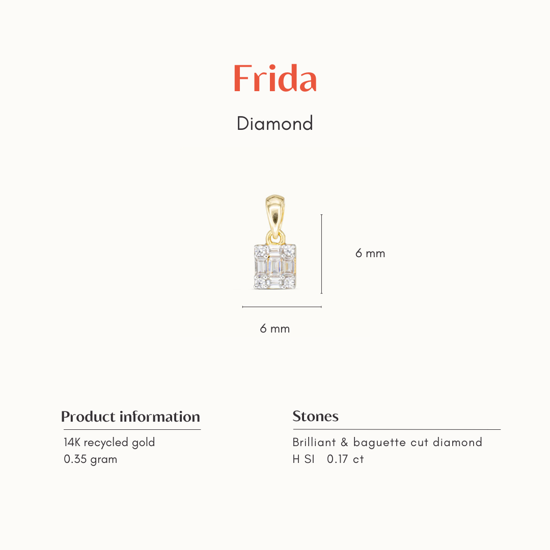 Frida | 14K Diamond Baguette Hanger