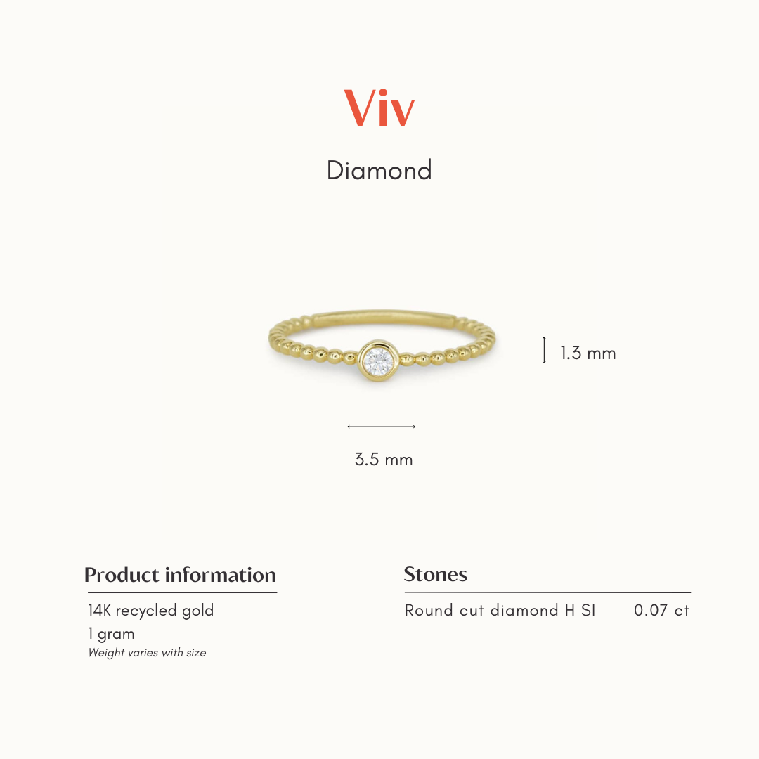 Viv | 14K Diamond Ball Ring