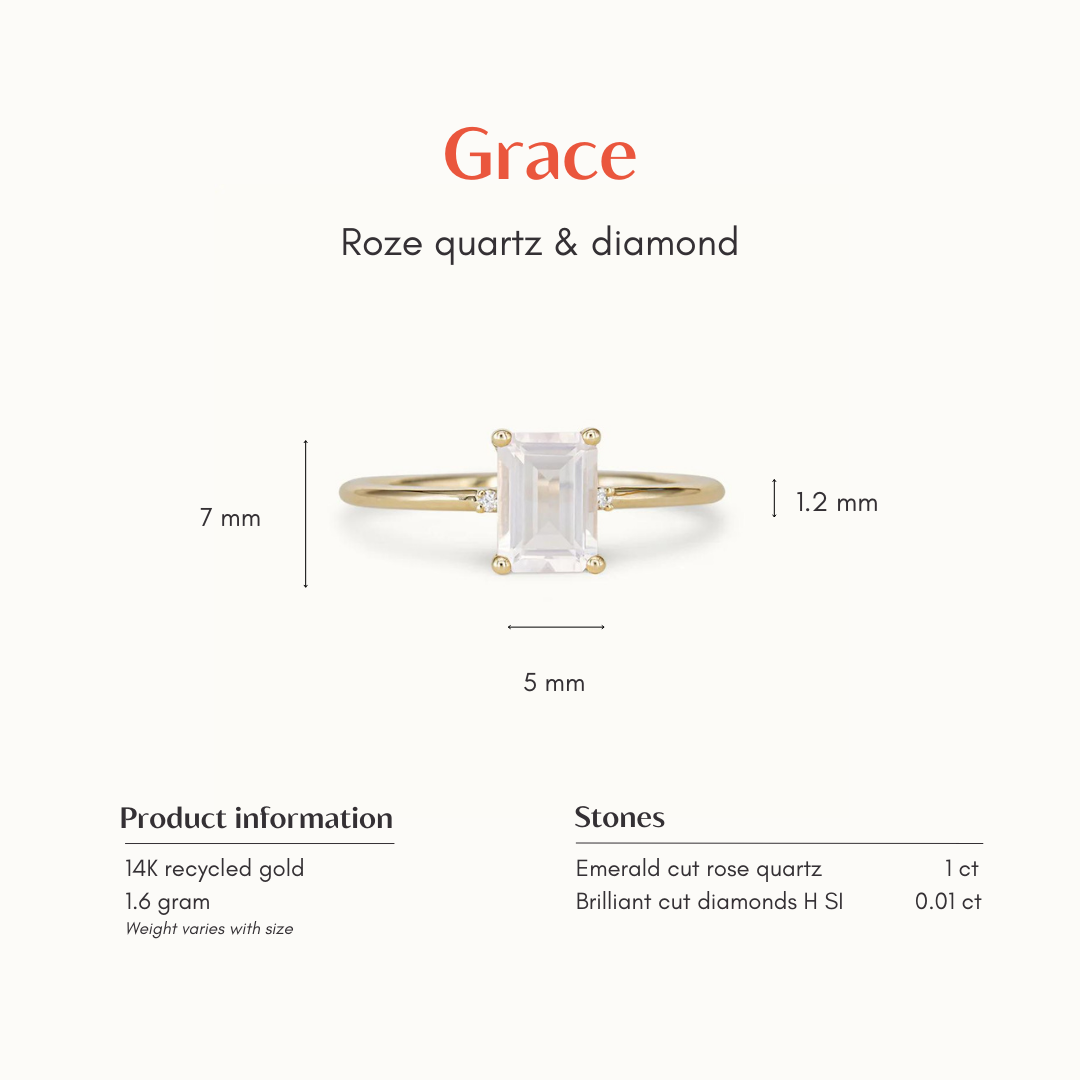 Grace | Rose Quartz & Diamond