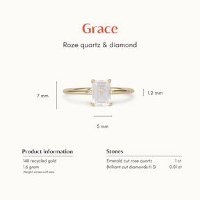 Grace | Rose Quartz & Diamond