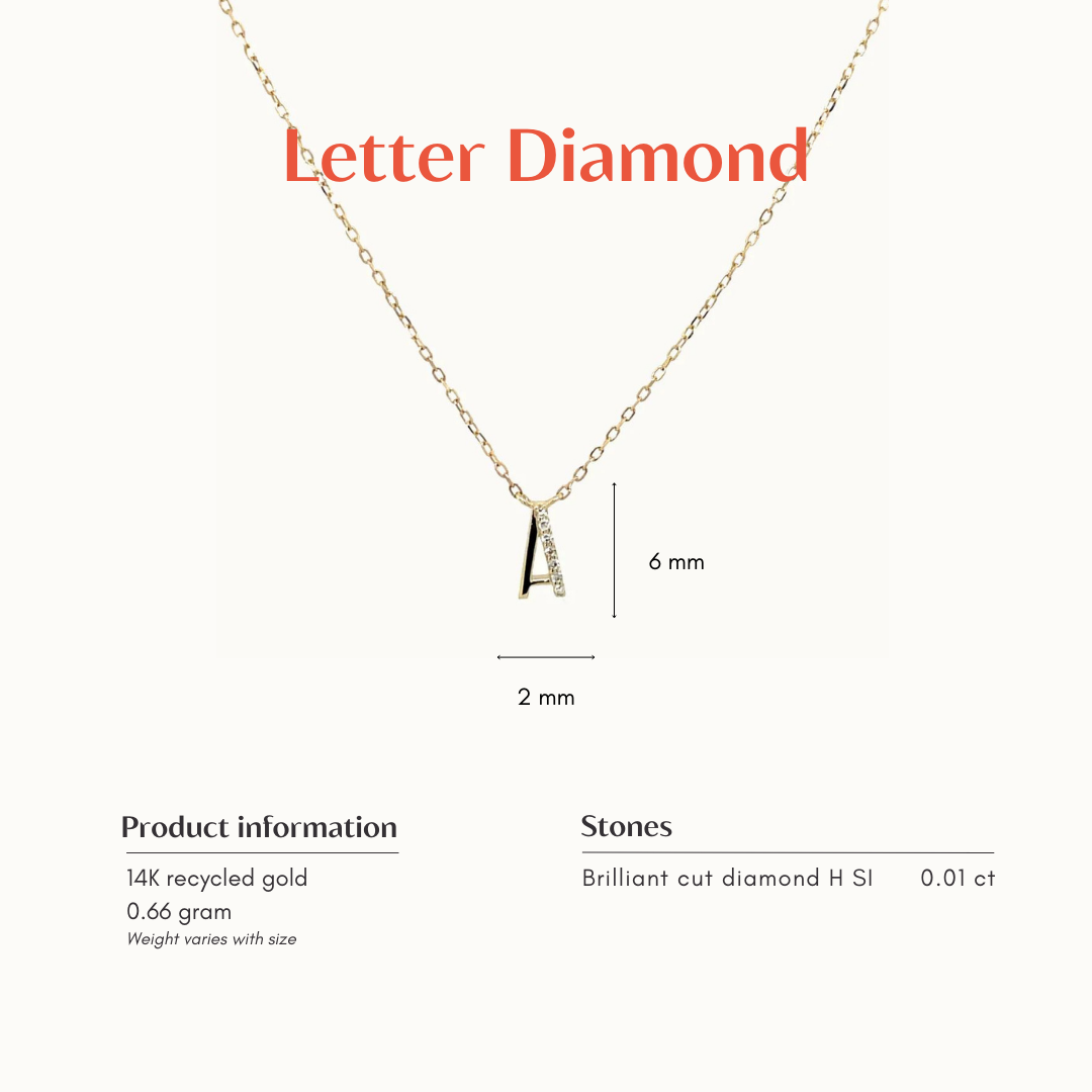 Letter Diamant Ketting