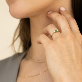 Emerald and Diamond Trilogy Ring