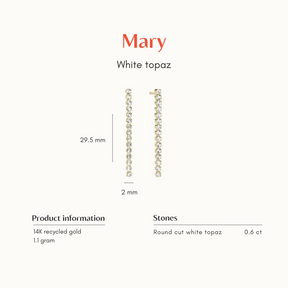 Mary | White Topaz Earrings