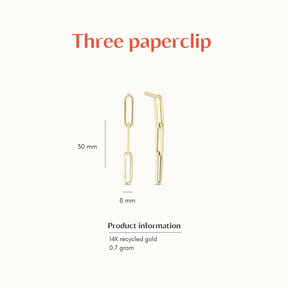 Three Paperclip Link Earrings