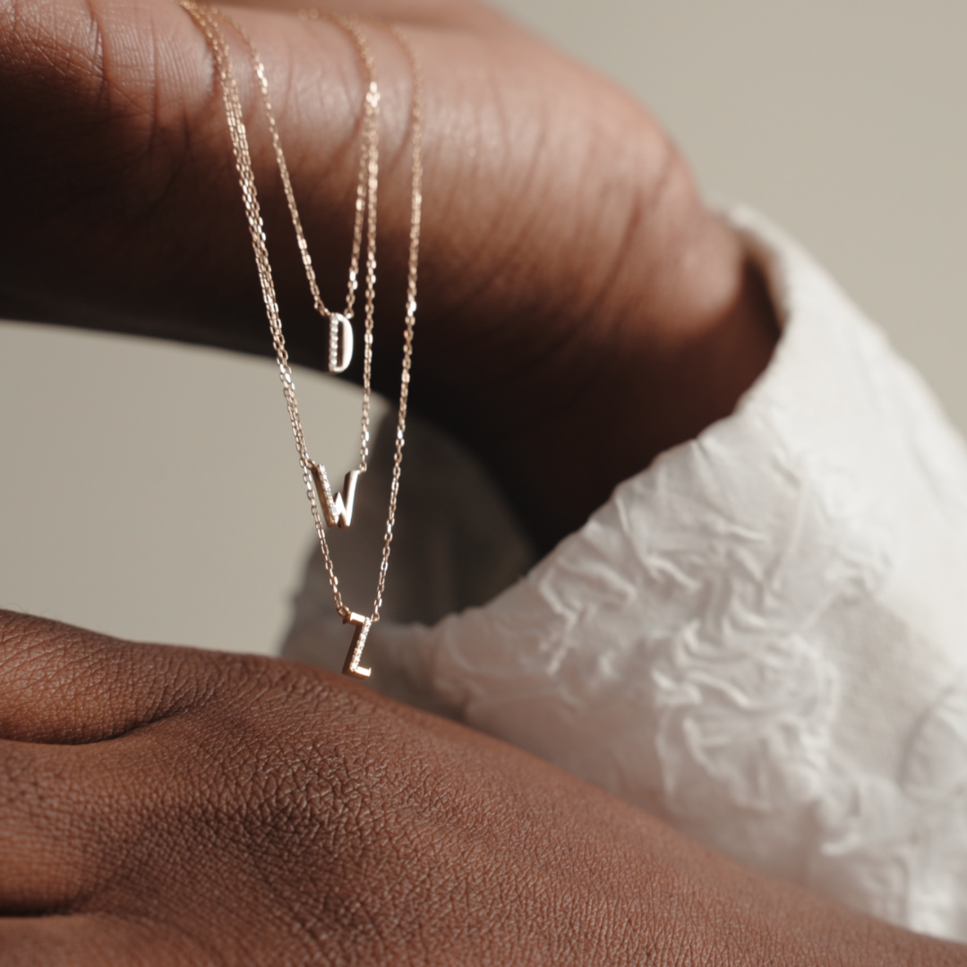 Letter Diamant Ketting