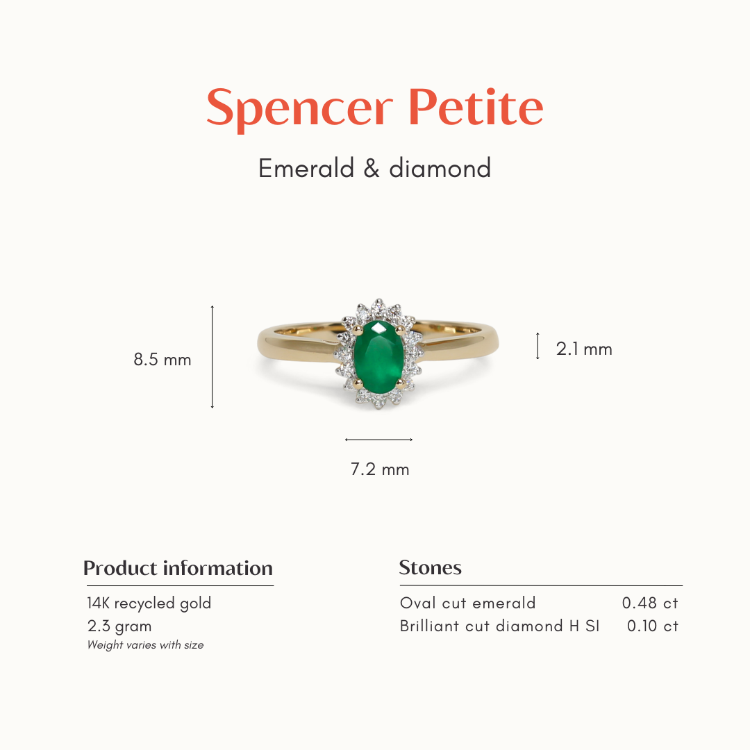 Spencer Petite | 14K Emerald and Diamond