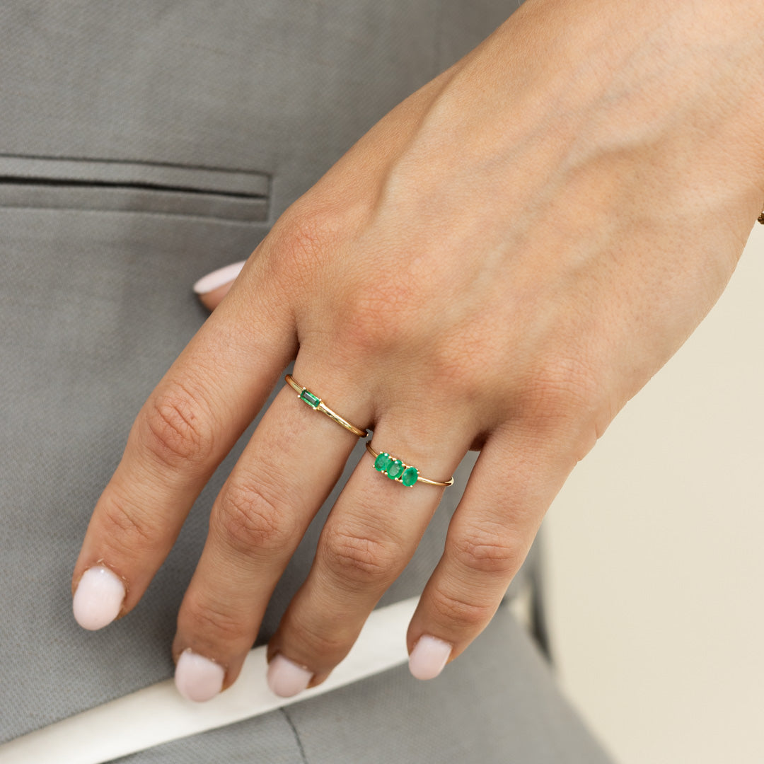Baguette Emerald Ring