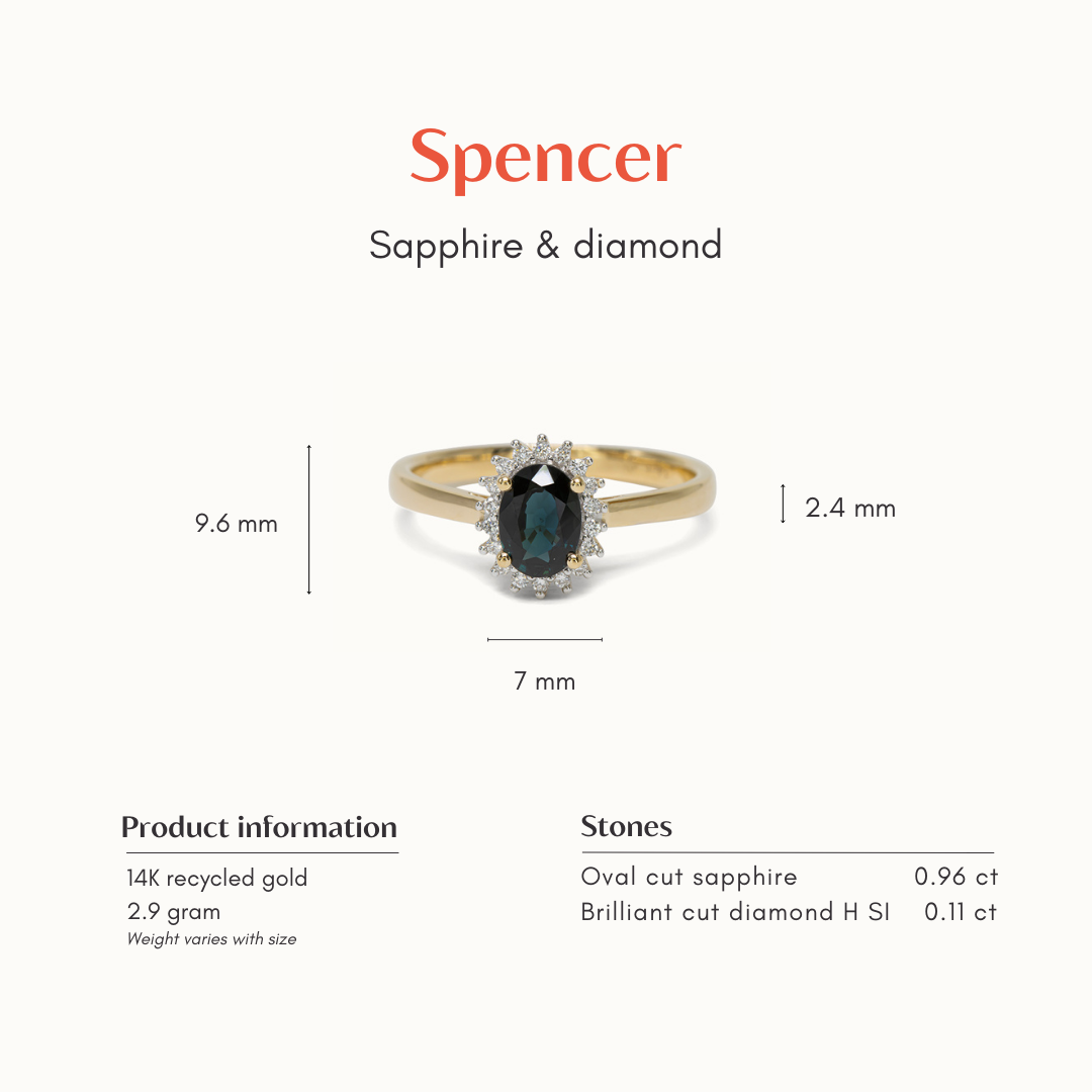 Spencer | 14K Saffier & Diamant