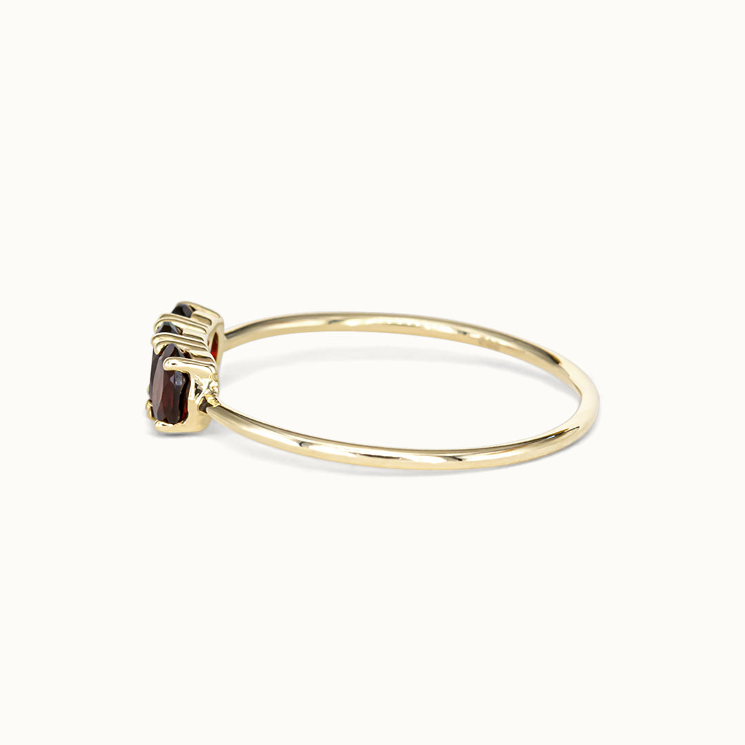 Tiny Triple Garnet Ring