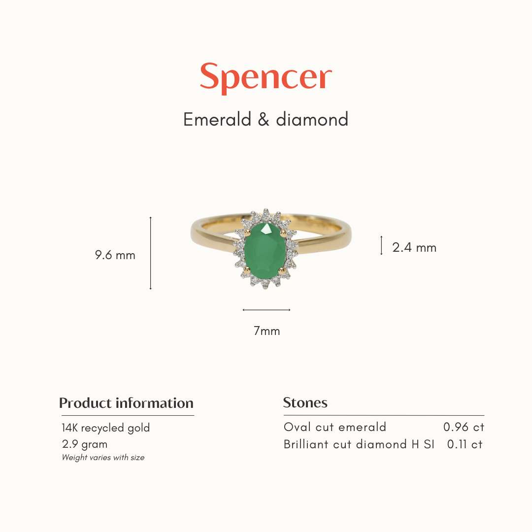 Spencer | 14K Emerald and Diamond